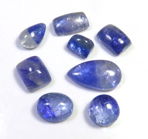 Piedras preciosas sueltas de tanzanita azul 8-17mm Natural Bio tanzanita cabujón suave Bio tanzanita mezcla forma 34cts 8 Uds lote al por mayor - Product Image 4