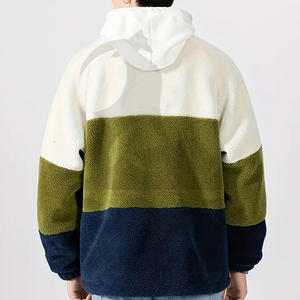 Veste unisexe en polaire sherpa, confortable, légère, coupe-vent, chaude, col montant, logo sur le devant - Product Image 6