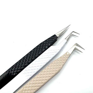 Pinzas profesionales para extensión de pestañas con nuevo diseño, mango de agarre de corazón, pinzas para pestañas, pinzas de acero inoxidable con logotipo personalizado - Product Image 1