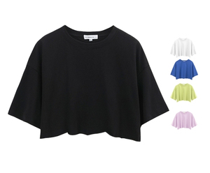 Haut court imprimé personnalisé pour les femmes T-shirt ajusté Personnaliser T-shirt en coton vierge T-shirts surdimensionnés personnalisés pour femmes - Product Image 1