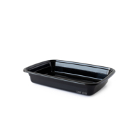 Conteneur rectangulaire jetable micro-ondable 16OZ 42,93g TC-2816 avec couvercle, boîte à lunch classique noire en PP, TC-Container Carryout