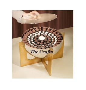 Stainless Steel Chocolate <b>Bowl</b> With Aluminium Stand <b>Silver</b> And Gold Color Finest Quality Dinnerware Serving <b>Bowl</b> - Product Image 1