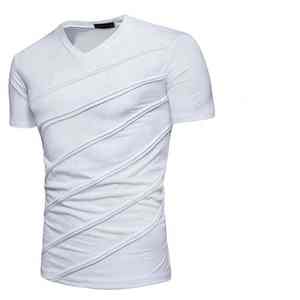 T-shirts en coton slim fit pour hommes personnalisés, logo décontracté, streetwear quotidien, vente en gros - Product Image 5