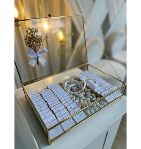 Luxury Eco-friendly Customizable Gold Metal Brass <b>Glass</b> Jewelry <b>Box</b> with Statement Sophisticated Display - Product Image 1