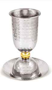 Judica - Juego de Copas Kiddush Hechas a Mano para Shabat, Acero Inoxidable, Dos Tonos, Dorado y Plateado, Copa para Vino con Posavasos, Libre de BPA, a Prueba de Fugas, 5.5 oz - Product Image 3