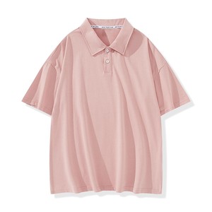 Polo en coton décontracté d'été, prix d'usine OEM, Bangladesh, Chine, style japonais, épaules tombantes, unisexe, coupe ample, polo en vrac - Product Image 5