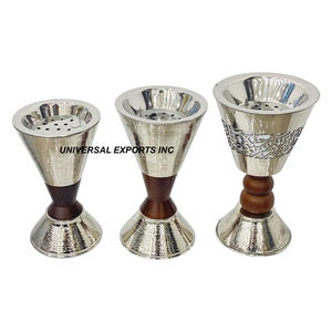 Juego de tres Metal Bakhoor plateado diseñador incienso titular mejor calidad fragancia decorativa metal Mubkhar - Product Image 1