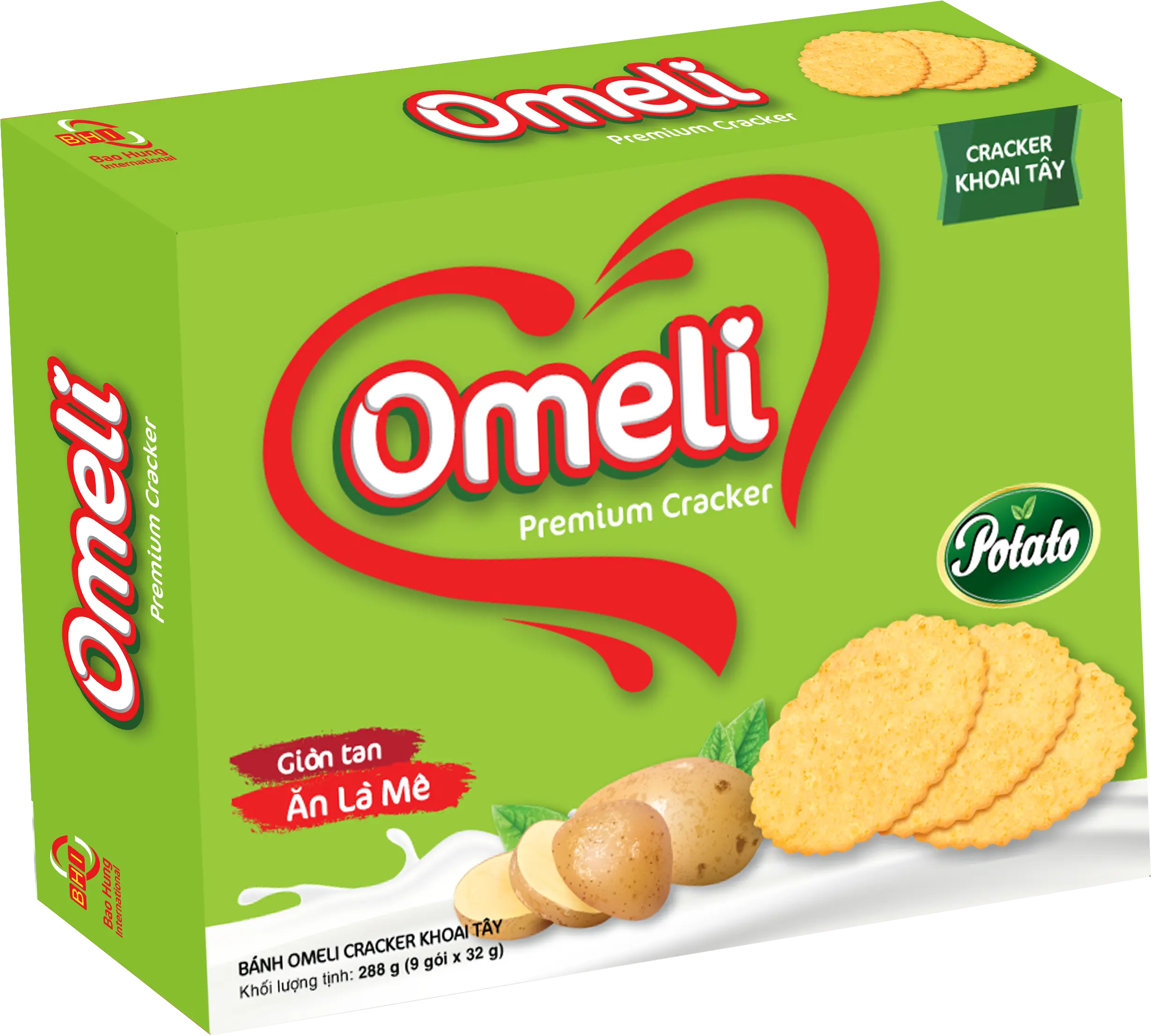 Batata do omeli da marca do halal 288g-iso 22000, premium, biscoitos finos do cripê