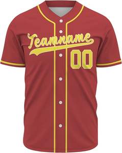 Venta al por mayor sublimación y bordado béisbol Jersey 100% poliéster cómodo Softball Jersey - Product Image 4