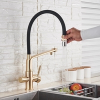 Robinet de cuisine 3 voies à poser sur le plan de travail, en laiton sans plomb, design moderne, certifié CE, fabricant