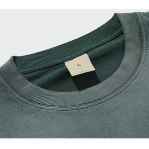 Camiseta de punto de ajuste relajado de gran tamaño más vendida, transpirable, de secado rápido, de algodón pesado, lavado con ácido, ropa de calle con estampado, desteñida al sol - Product Image 6