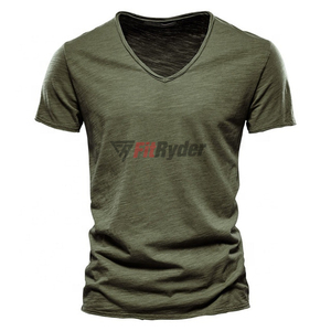 Camisetas cómodas con cuello en V y logotipo personalizado, camiseta lisa informal de secado rápido para gimnasio, tela de punto transpirable, tarifa al por mayor - Product Image 2