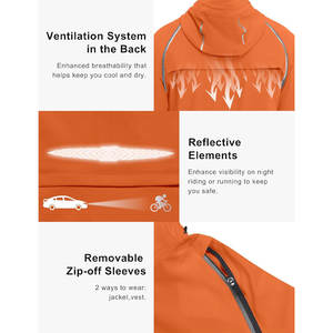 Chaqueta cortavientos Softshell para hombre, impermeable, ligera, marca personalizada, ideal para correr y caminar - Product Image 4