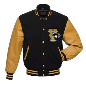 Chaqueta universitaria de lana unisex, ropa de abrigo cálida de invierno con botones a presión y puños acanalados OEM/ODM - Product Image 1