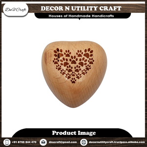 Urnes funéraires personnalisées en bois de rose écologiques et artisanales en forme de cœur pour les cendres d'animaux (taille et forme personnalisables) - Product Image 4