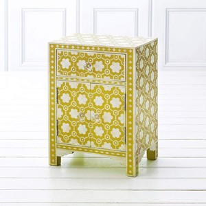 Mesita de noche de madera maciza con diseño moderno de incrustaciones de hueso Popular para el hogar y la granja para dormitorios de villas - Product Image 4