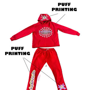 2024 logotipo personalizado básico en blanco Jogger Flare pantalones de chándal recortados Sudadera con capucha hombres Color sólido chándal hombres conjuntos de dos piezas chándal - Product Image 3