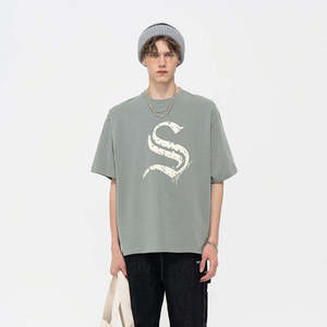 เสื้อยืดแนวสตรีทสำหรับผู้ชายเสื้อยืดผ้าฝ้าย100% พิมพ์ลายดิจิทัล230ก. กันริ้วรอยแห้งเร็วระบายอากาศได้ - Product Image 5