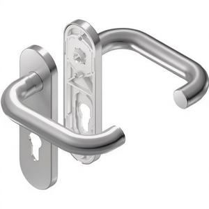 Rondo K1.0/H1.0 Stainless Steel Short Escutcheon Set EST PZ Rounded Changeover <b>Door</b> <b>Plates</b> Model BKS - Product Image 3