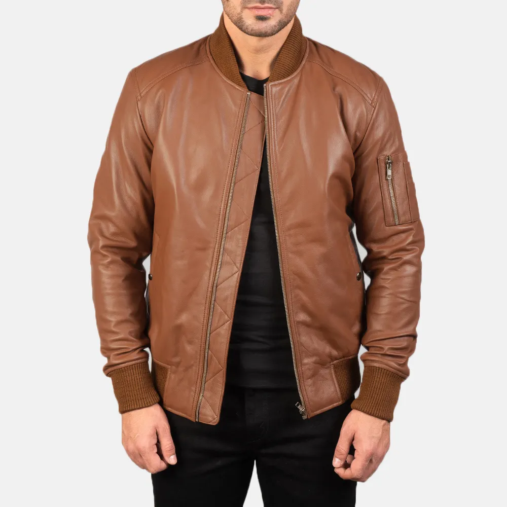 2023 New Product Fashion Style Brown Men Clothing Leather Jacket Made In Pakistan In factory Price