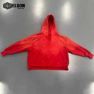 Nueva Sudadera con capucha Sun Faded para hombre, recortada, de gran tamaño, de peso pesado, logotipo personalizado, lavado con ácido, de alta calidad, con impresión 3D, suministro OEM - Product Image 3