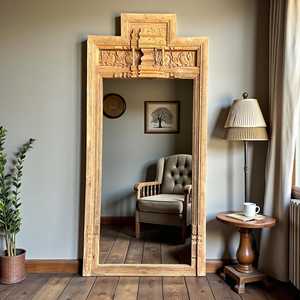 MARCO DE ESPEJO DE MADERA, Marco de Espejo Vintage, Accesorio Decorativo, Decoración Artesanal para el Hogar, Espejo de Diseño a Precio de Mayoreo - Product Image 1