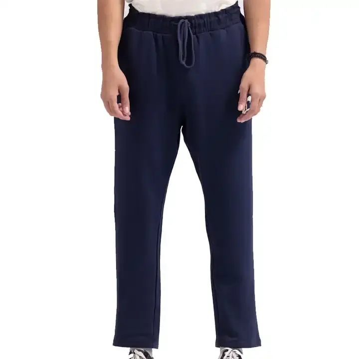 Yüksek kalite 2023 erkekler koyu mavi renk polar Slim Fit günlük pantolon satılık erkekler İpli pantolon pantolon