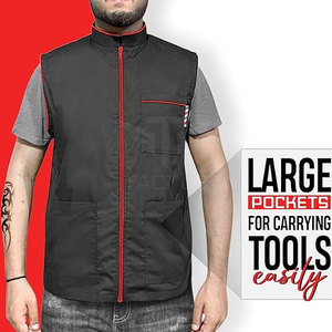 เสื้อกั๊กช่างตัดผมแบบสั่งทำพิเศษ คุณภาพพรีเมียม เป็นมิตรกับสิ่งแวดล้อม เสื้อคลุมลำลองสำหรับผู้ชาย ขายส่ง - Product Image 4