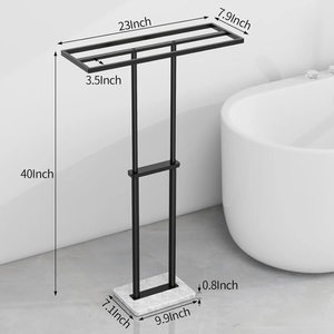 Porte-serviettes de bain et de cuisine en acier inoxydable à trois couches cintre mural supports et supports d'organisation de stockage de chaussures - Product Image 2