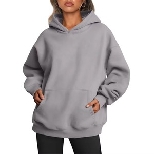 Exportateur en gros de sweats à capuche oversize pour femmes, tissu velours, coupe ample, hiver, logo sur le devant, streetwear, usage quotidien - Product Image 1