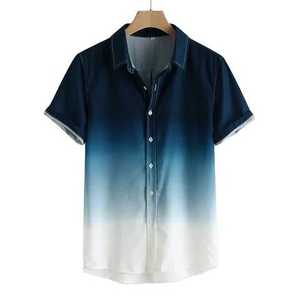 Nouveautés : Chemise décontractée à manches courtes en jersey de coton sublimé pour homme, respirante et à séchage rapide, idéale pour la plage - Product Image 6