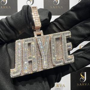 VVS Moissanite Diamond <b>Pendant</b> Necklace 925 Sterling Silver Rose Gold Plated Custom <b>Fine</b> <b>Pendants</b> & <b>Charms</b> Pass Diamond Tester - Product Image 4