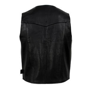 Gilet en cuir véritable, coupe confortable, conçu pour un usage quotidien, facile à superposer et à l'allure durable. - Product Image 4