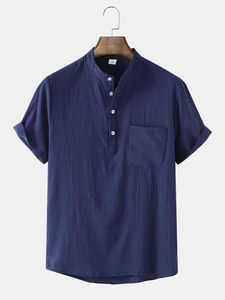 เสื้อยืดคอกลมแขนสั้นผ้าคอตตอนถักแบบเรียบ สกรีนโลโก้ได้ตามต้องการ สำหรับผู้ชาย ขายส่ง สีพื้น สวมใส่สบาย นุ่ม ทรงหลวม - Product Image 6