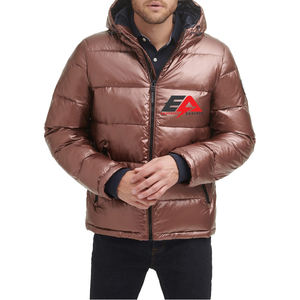Parka d'hiver de poids lourd pour hommes dernière mode veste matelassée à capuche imperméable de haute qualité personnalisée grande taille en coton élégant et chaud - Product Image 1