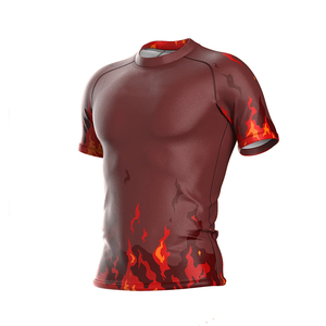 Maillot de compression unisexe UPF50 respirant à séchage rapide, imprimé par sublimation, pour entraînement MMA BJJ, manches courtes - Product Image 1