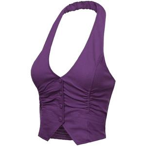 Otoño Invierno mujer Formal chaqueta de lona impermeable Chaleco Corto delgado con plumas y botón Elegante ropa de abrigo de moda - Product Image 1