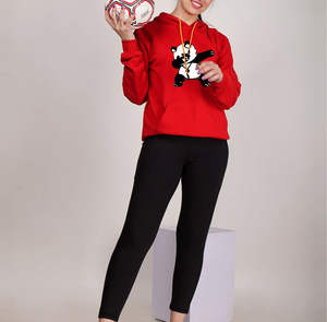 <b>Women's</b> Winter Custom Printed Hoodies with Badge Anti-Wrinkle Breathable Cotton Active Wear OEM with dtg printing logo - Product Image 2