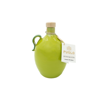 Aceite de Oliva Virgen Extra de Alta Calidad PUGLO Perilli, Jarra de Cerámica Verde de 25CL-50CL, Aceite de Cocina Italiano Prensado en Frío, Aceite Vegetal Listo para Usar
