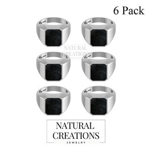 แหวนรูปแปดเหลี่ยมประดับทัวร์มาลีนสีดำคลาสสิกของผู้ชายเงิน925สำหรับงานเลี้ยงของขวัญวันเกิดครบรอบแต่งงานของเขา - Product Image 2