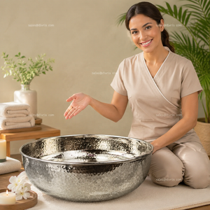 Bassin de pédicure DIVRIS en acier inoxydable de qualité supérieure, fait main, pour spa des pieds, drainage sans tuyau, portable, confortable, pour salon de manucure - Product Image 5
