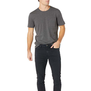 T-shirt pour hommes Vêtements pour hommes de bonne qualité T-shirts pour hommes 100% coton Couleur grise Manches courtes Logo personnalisé Design O Neck Summer - Product Image 6