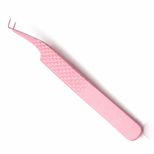 Pink <b>Lash</b> Extension Tweezers Stainless Steel Volume Isolation Tool Precision Grip Anti Slip High Durable Professional OEM - Product Image 1