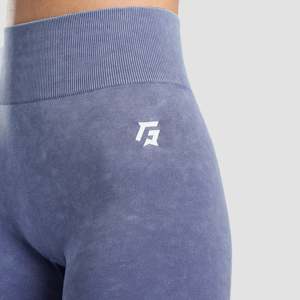 Leggings Deportivos Casuales HyperGlam con Patrón Azul, Sin Costuras, Elásticos, de Spandex y Nailon, Tallas XL y 3XL, Logotipo en la Cintura - Product Image 5
