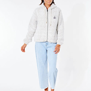 Último diseño al por mayor de lana esponjosa Sudadera con capucha de bolsillo personalizado de gran tamaño de invierno grueso cálido sólido Sherpa sudaderas con capucha para las mujeres - Product Image 4