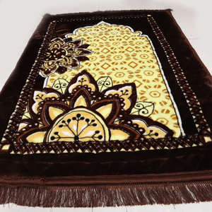 Compact <b>Ethnic</b> Velvet Travel Prayer Mat | Lightweight Islamic Prayer Mat with Elegant Design for Easy Carry - Product Image 2