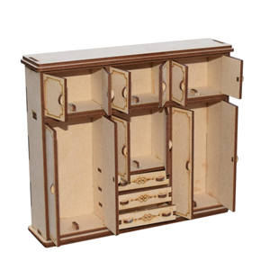 Set de Muebles de Madera para Casa de Muñecas Cortado con Láser, Miniaturas de Muebles de Madera para Casa de Muñecas, Armario - Product Image 4