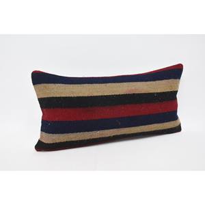 Multicolor Kilim Wool Rug 12x24 Inch Subtle Striped Vintage Pattern Woven Decorative Rug - Product Image 3