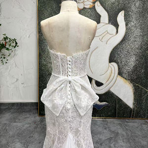 Vestido de Novia de Encaje Jancember LSSG144, Vestido de Novia con Escote Corazón, Estilo Sirena, con Lazo, Sexy, con Mangas Desmontables, para Bodas y Fiestas - Product Image 6