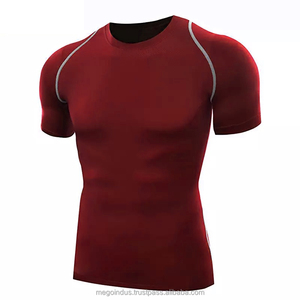 Camiseta Deportiva Ajustada para Hombre OEM, Premium, de Alta Calidad, Transpirable, de Secado Rápido, Manga Corta, Tejido de Spandex/Poliéster, Ecológica - Product Image 2